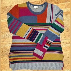 Colorblock Ecru knit sweater